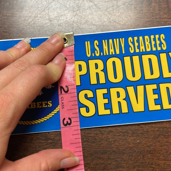 US Navy SeaBees Proudly Served! Bumper sticker (blue) - Picture 3 of 4